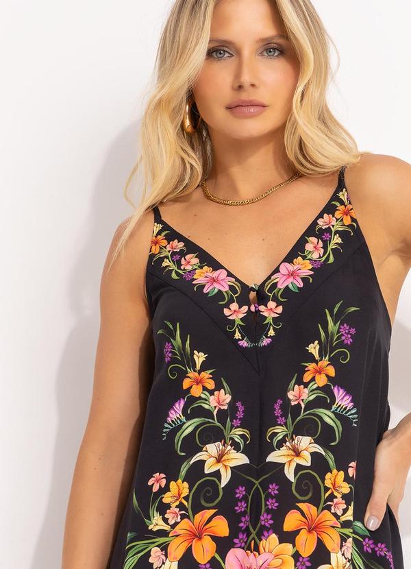 Farm - Vestido Curto Vestida de Flor Preto 6