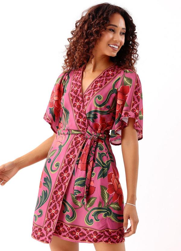 Farm - Vestido Curto Viena Rosa