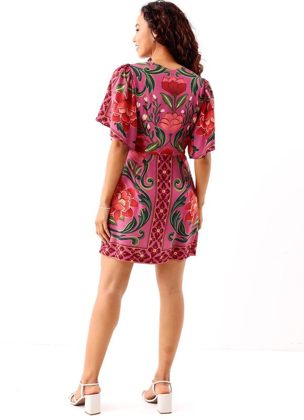 Farm - Vestido Curto Viena Rosa 4