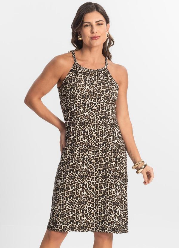 Select - Vestido Curto Visco Bali Bege