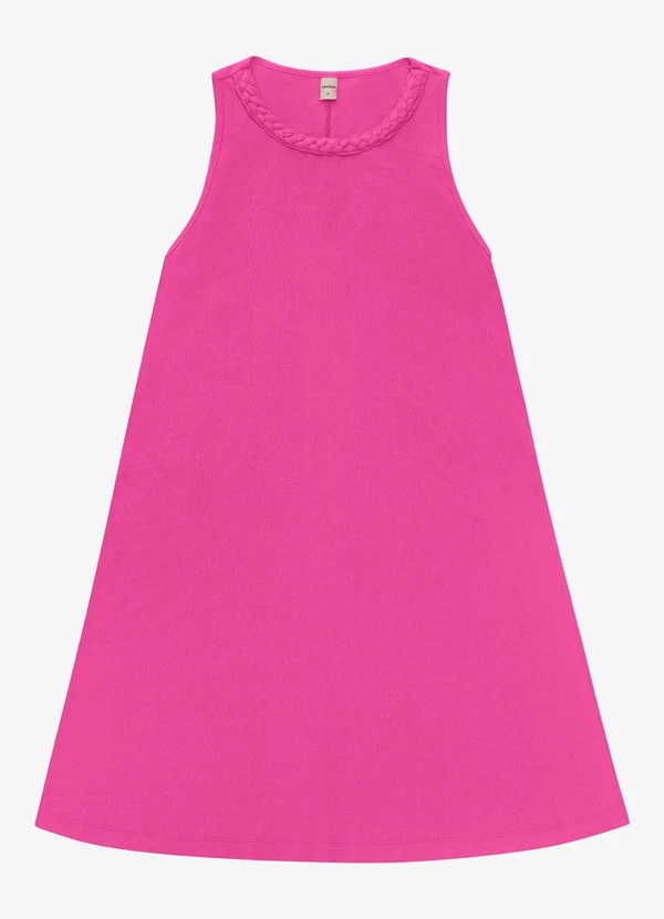 Rovitex - Vestido Curto Visco Maquinetada Feminino Rosa 3