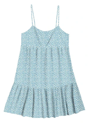 Angel - Vestido Curto Viscose Estampada Azul - ANGEL