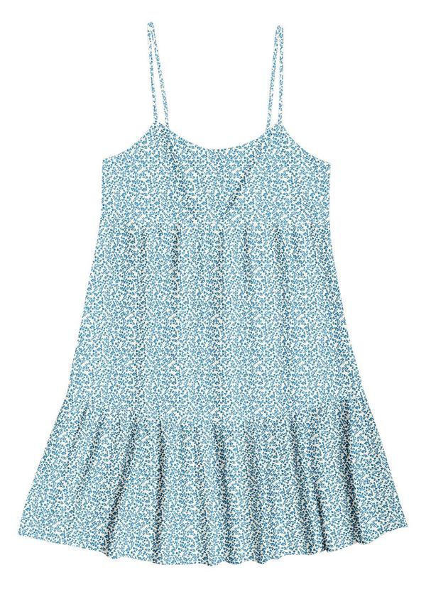 Angel - Vestido Curto Viscose Estampada Azul