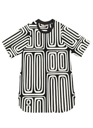 Angel - Vestido Curto Viscose Estampada Preto - ANGEL