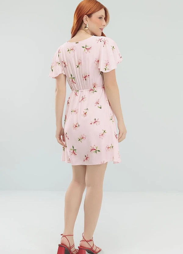 Angel - Vestido Curto Viscose Estampada Rosa 2
