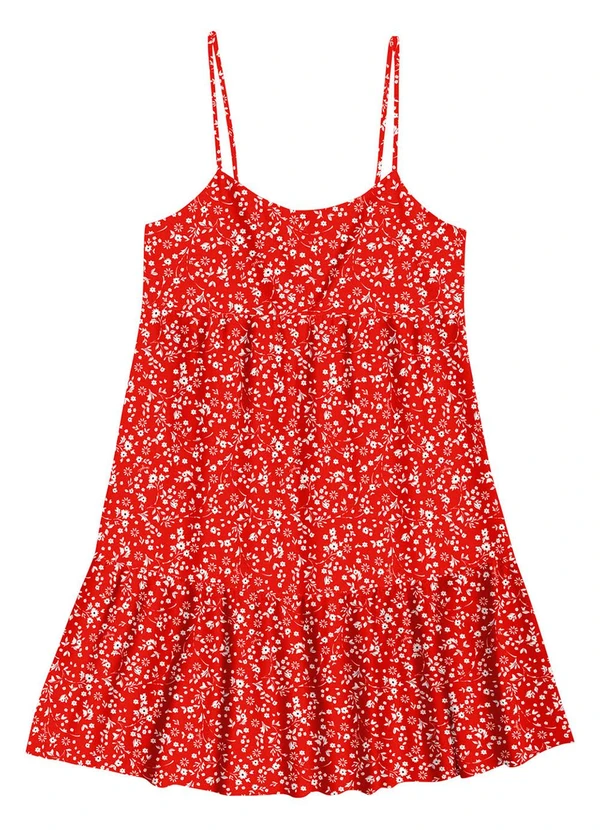Angel - Vestido Curto Viscose Estampada Vermelho 3