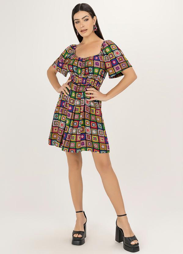 Angel - Vestido Curto Viscose Estampado