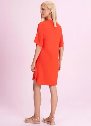 Angel - Vestido Curto Viscose Laranja - ANGEL