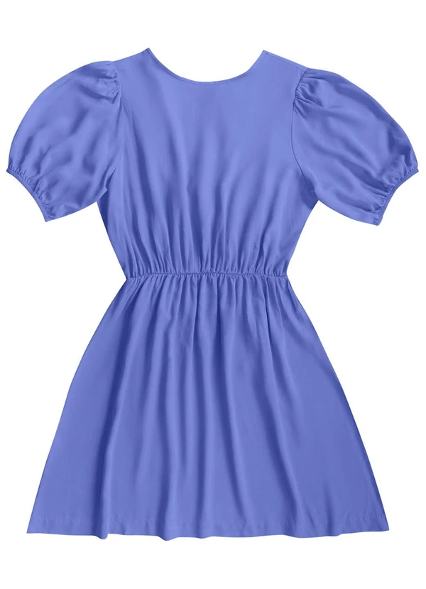 Angel - Vestido Curto Viscose Lisa Azul