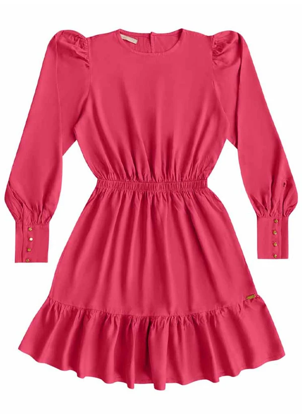 Angel - Vestido Curto Viscose Lisa Rosa