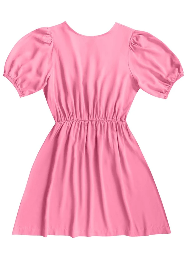 Angel - Vestido Curto Viscose Lisa Rosa 5