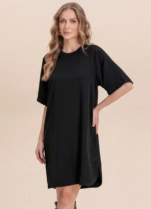 Angel - Vestido Curto Viscose Preto - ANGEL