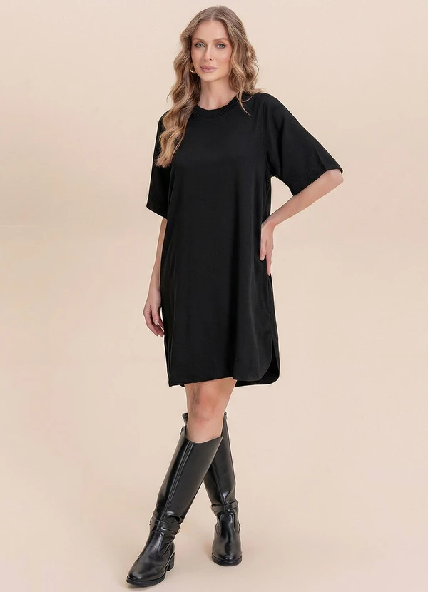 Angel - Vestido Curto Viscose Preto 3