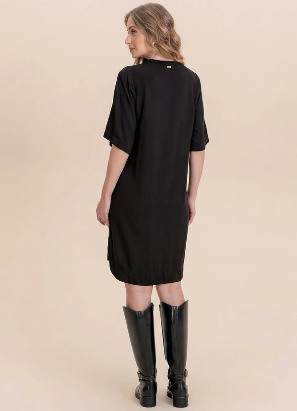 Angel - Vestido Curto Viscose Preto 4