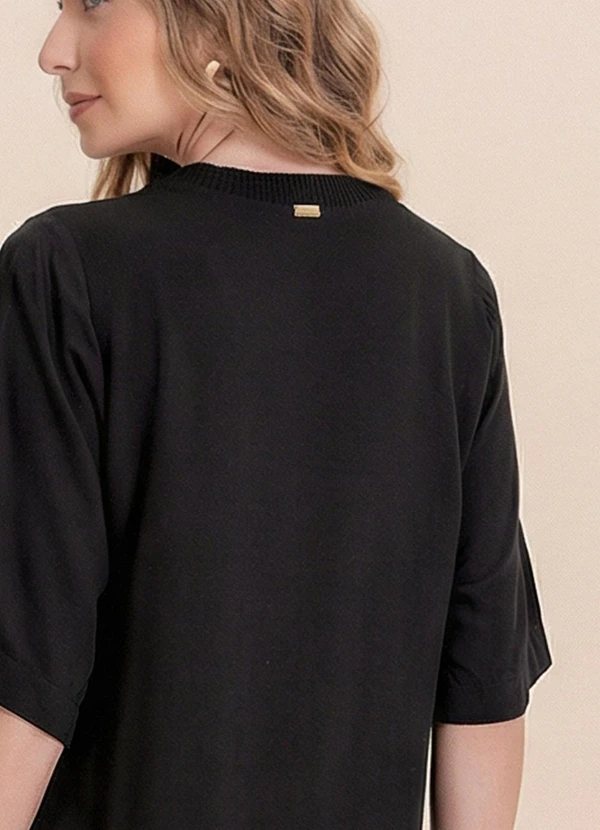 Angel - Vestido Curto Viscose Preto 5