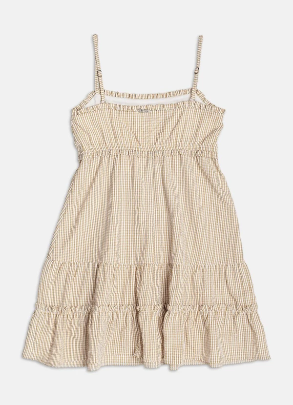 Authoria - Vestido Curto Xadrez  Bege 2