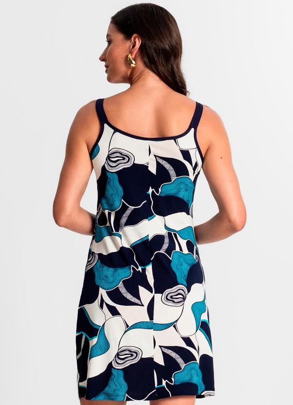 Rovitex - Vestido de Alça Estampado Azul 2