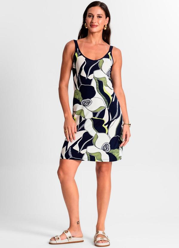 Rovitex - Vestido de Alça Estampado Verde 4