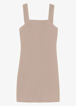 Veev - Vestido de Alça Feminino Curto Ribana Maxi Bege - VEEV