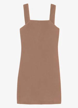 Veev - Vestido de Alça Feminino Curto Ribana Maxi Bege - VEEV
