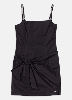 Authoria - Vestido de Alfaitaria com Maxi Laço  Preto - AUTHORIA