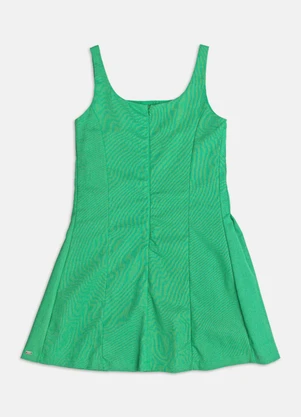 Authoria - Vestido de De Linho com Pregas  Verde - AUTHORIA
