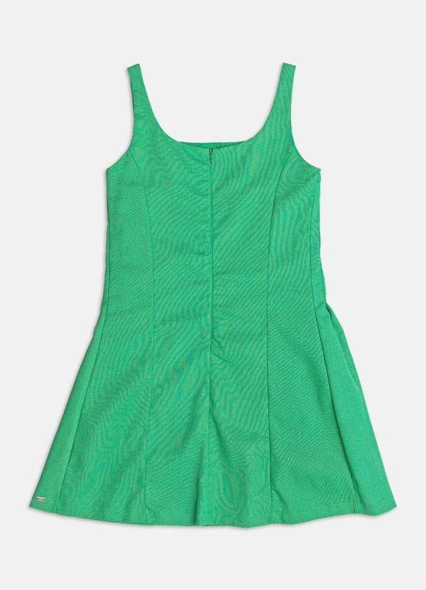 Authoria - Vestido de De Linho com Pregas  Verde 2