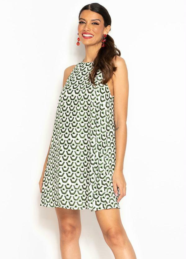 Forum - Vestido de Linho Estampado Branco