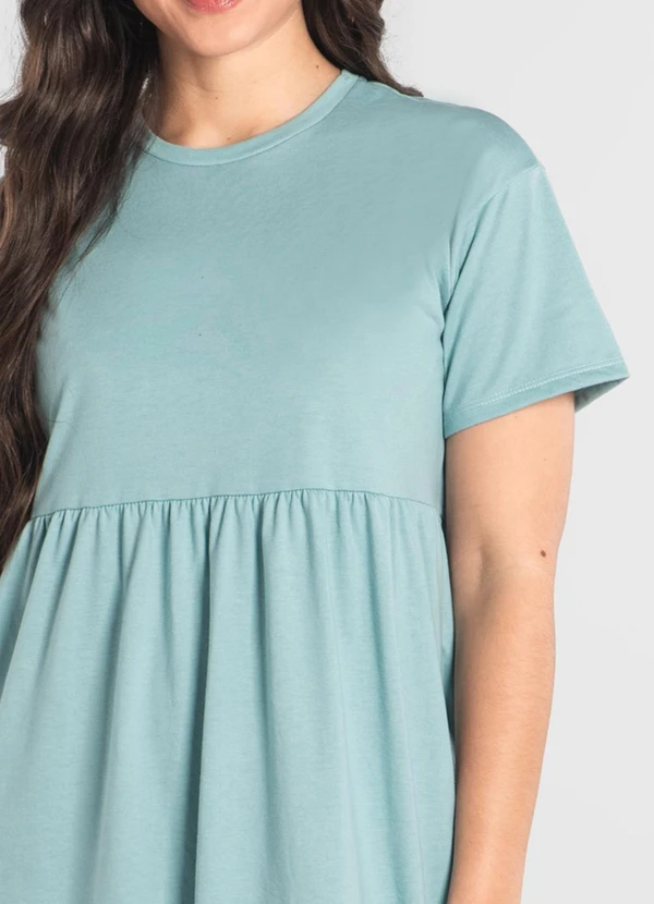 Just Basic - Vestido de Manga Curta em AlgodãoAzul 5