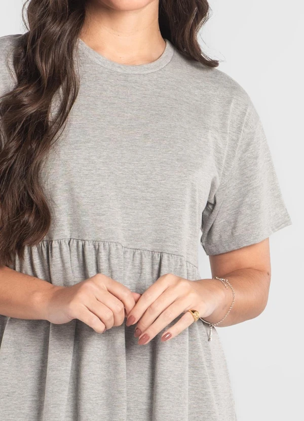 Just Basic - Vestido de Manga Curta em Algodão Cinza 5