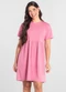 Just Basic - Vestido de Manga Curta em Algodão Preto - variação: Rosa