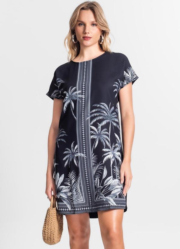 Endless - Vestido de Poly Light Estampado Preto