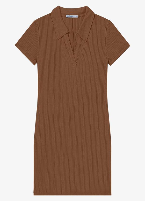 Endless - Vestido de Ribana Canelado Marrom 2