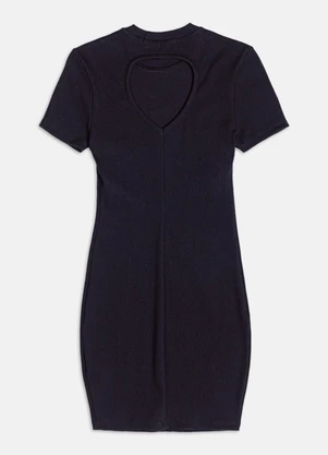 Authoria - Vestido de Ribana com Abertura Costas Preto - AUTHORIA