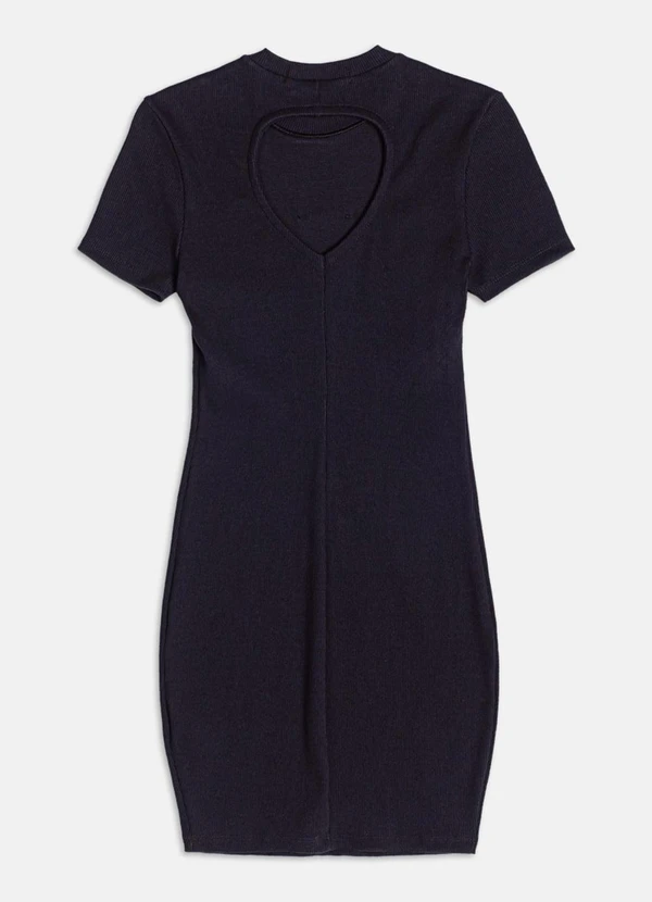 Authoria - Vestido de Ribana com Abertura Costas Preto 2