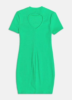 Authoria - Vestido de Ribana com Abertura Costas Verde - AUTHORIA