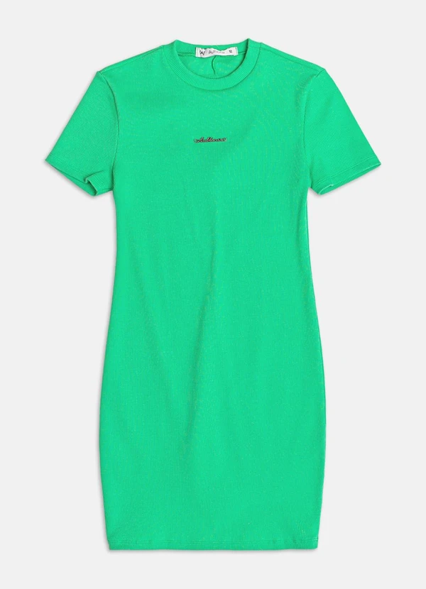 Authoria - Vestido de Ribana com Abertura Costas Verde