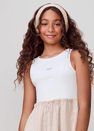 Authoria - Vestido de Tecido Listrado  Bege - AUTHORIA