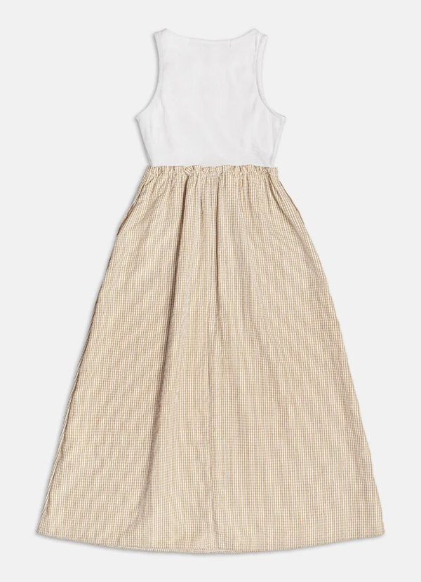 Authoria - Vestido de Tecido Listrado  Bege 2