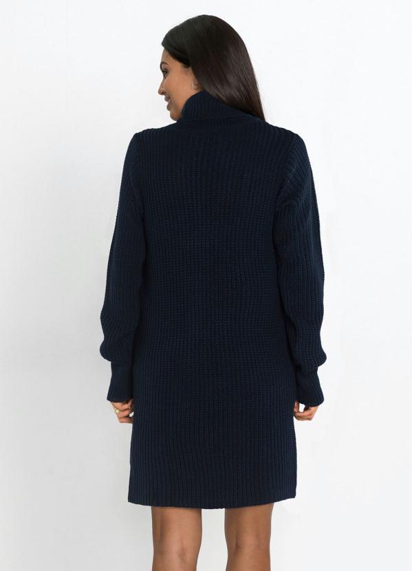 bonprix - Vestido de Tricô Gola Alta Azul Marinho 2