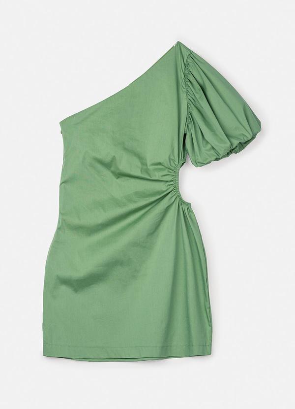 Authoria - Vestido de Tricoline com Manga Balonê Verde 5