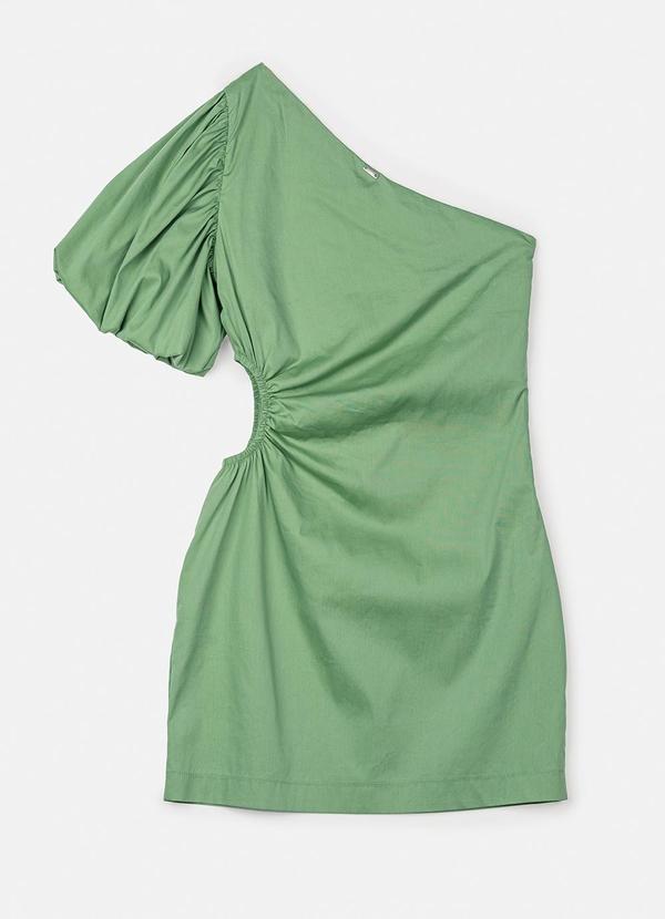 Authoria - Vestido de Tricoline com Manga Balonê Verde 6