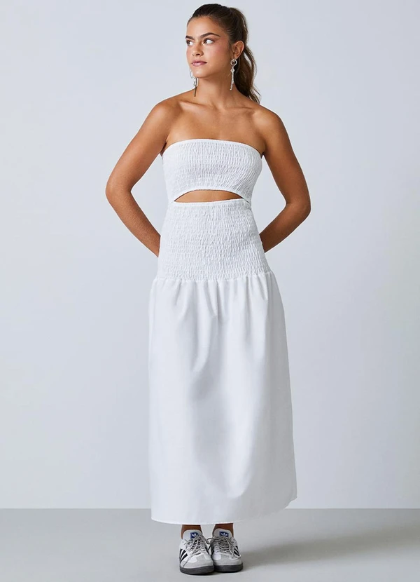 Authoria - Vestido de Tricoline Off White Off White