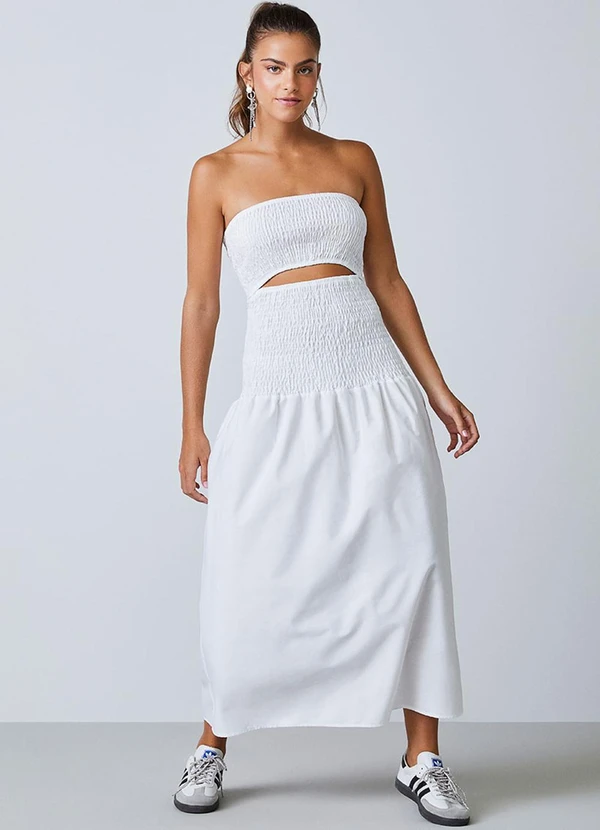 Authoria - Vestido de Tricoline Off White Off White 3