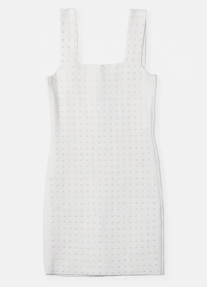Authoria - Vestido de Tricot com Strass Off White - AUTHORIA