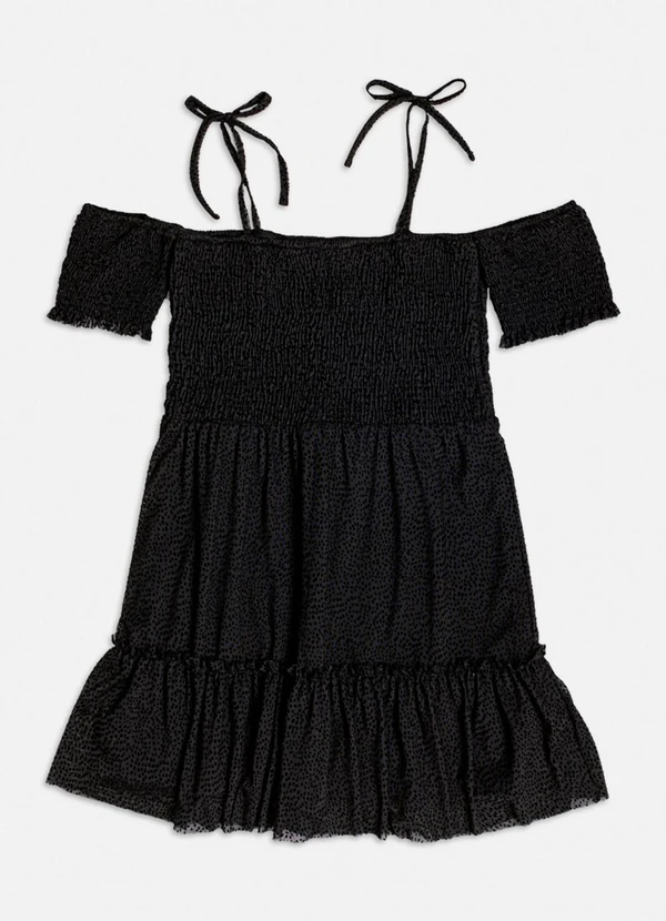 Authoria - Vestido de Tule com Babado Preto 1