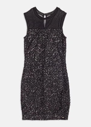 Authoria - Vestido de Tule com Paetê  Preto - AUTHORIA