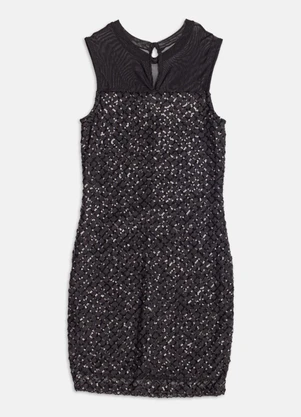 Authoria - Vestido de Tule com Paetê  Preto - AUTHORIA