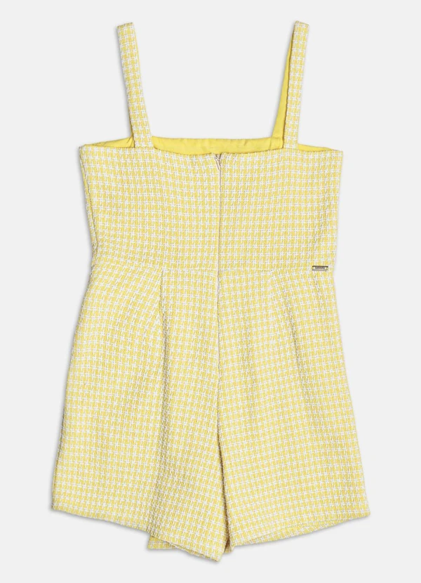 Authoria - Vestido de Tweed com Frente Assimétrica Amarelo 2