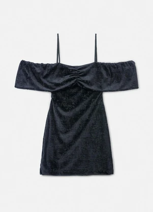 Authoria - Vestido de Veludo Preto Preto Preto - AUTHORIA